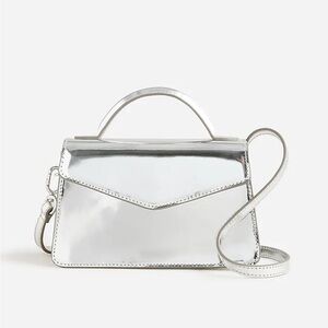 J. Crew Gracie Top-Handle Bag in Metallic Leather